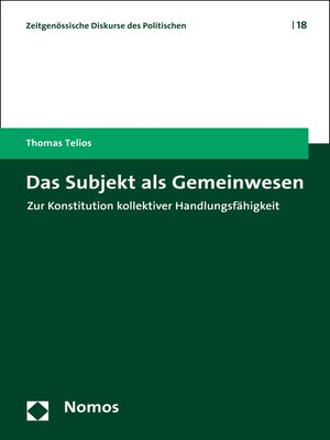 cover image of Das Subjekt als Gemeinwesen